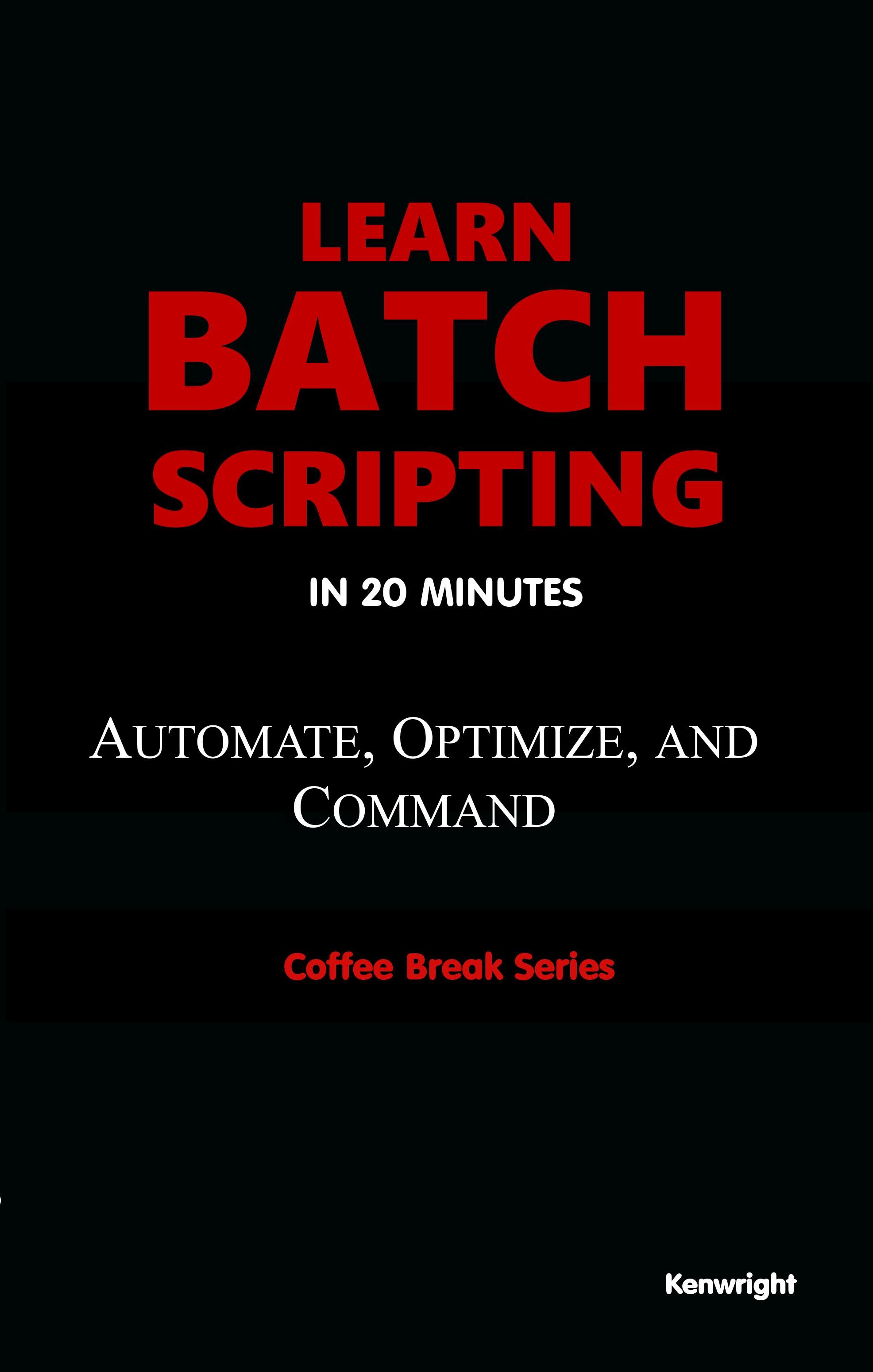 Cover of Learn Batch Scripting in 20 Minutes (Coffee Break Series)  (Paperback)